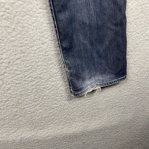 7 For All Mankind Mens Dark Wash Austyn Straight Leg Jeans 38x34 Distressed - Picture 11 of 16